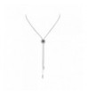 Chain Slide Necklace Zircon Pendant Grey