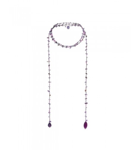 Sparkling Purple Quartz Reconstructed Lariat Necklace