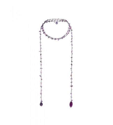 Sparkling Purple Quartz Reconstructed Lariat Necklace