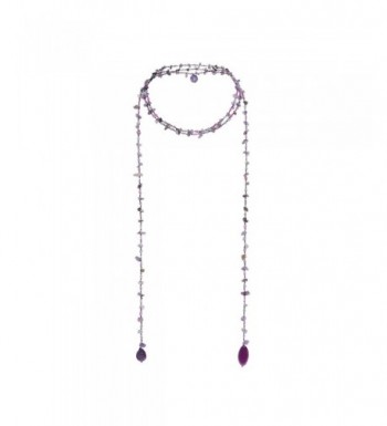 Sparkling Purple Quartz Reconstructed Lariat Necklace