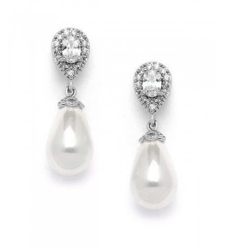 Mariell Pear Shaped Zirconia Wedding Earrings