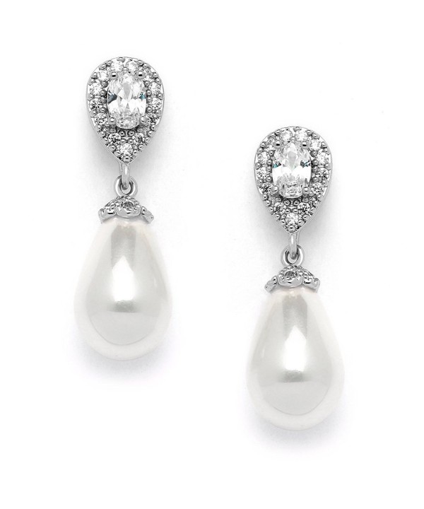 Mariell Pear Shaped Zirconia Wedding Earrings