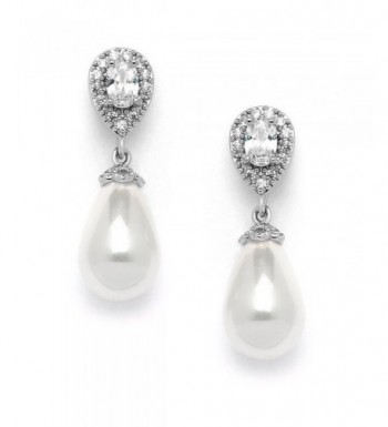 Mariell Pear Shaped Zirconia Wedding Earrings