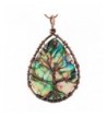 SUNYIK Teardrop Rainbow Abalone Necklace