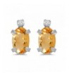 Sterling Silver Citrine Diamond Earrings