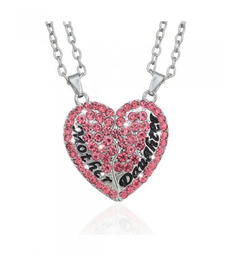 Split Pink Heart Pendant Necklace