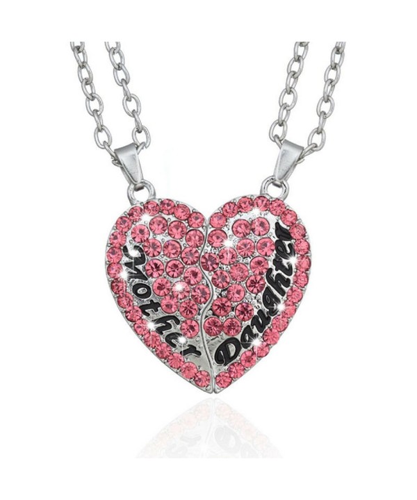 Split Pink Heart Pendant Necklace