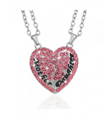 Split Pink Heart Pendant Necklace