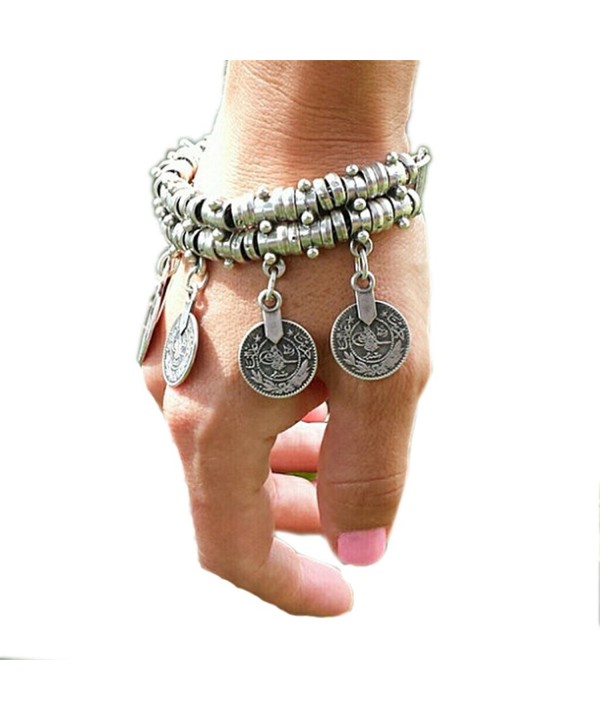 SUNSCSC Silver Bracelet Bohemian Jewelry