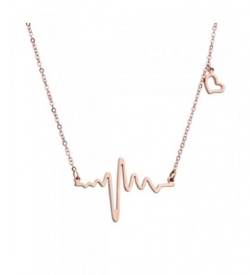 ELBLUVF Plated Stainless steel Cardiogram Necklace