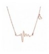 ELBLUVF Plated Stainless steel Cardiogram Necklace