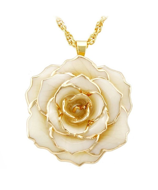 Golden Necklace Chain with 24K Gold Dipped Rose Necklace Best ...