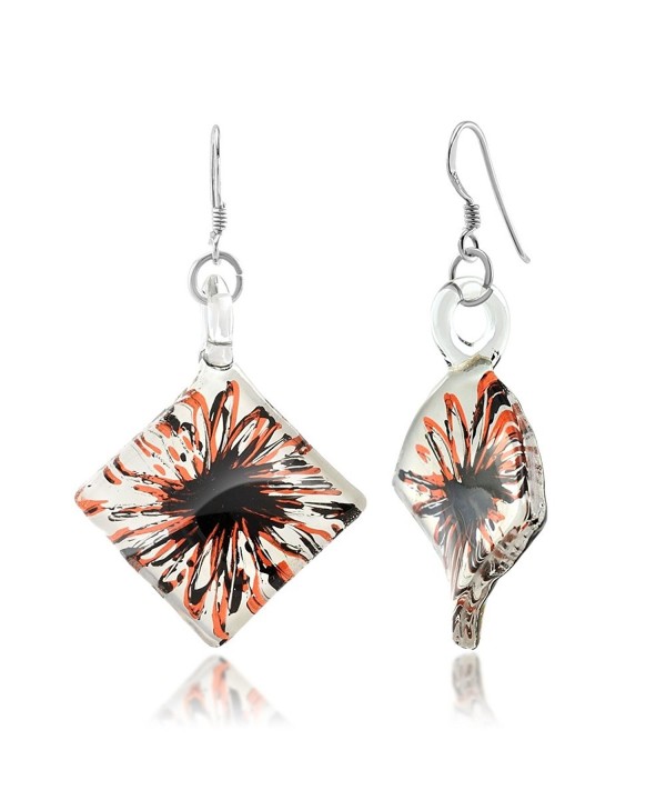 Sterling Silver Painted Murano Earrings