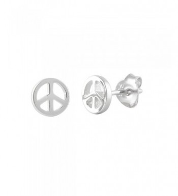 Peace Sign Earrings Sterling Silver