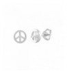 Peace Sign Earrings Sterling Silver