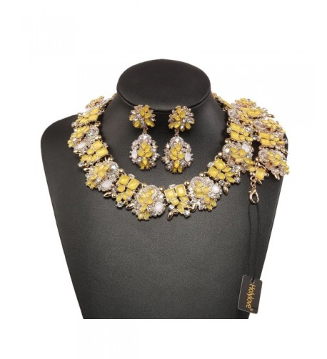 Holylove Statement Necklace Bracelet Yellow 8041BE