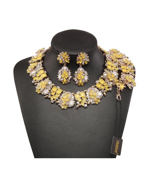 Holylove Statement Necklace Bracelet Yellow 8041BE