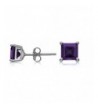 Sterling Silver Amethyst Square Earrings