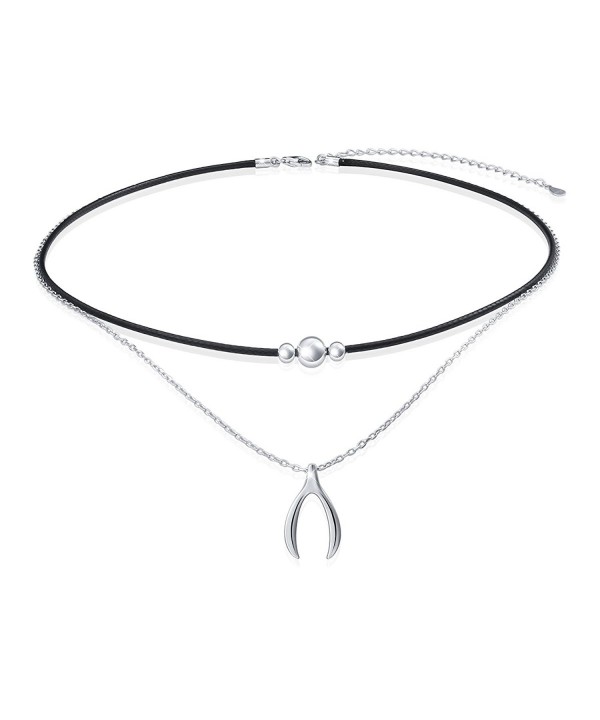 Sterling Silver Wishbone Choker Necklace