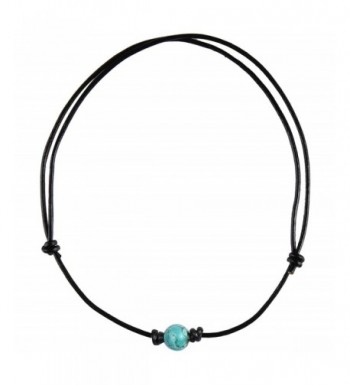 Barch Turquoise Necklace Leather Adjustable