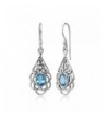 Sterling Filigree Gemstone Teardrop Earrings