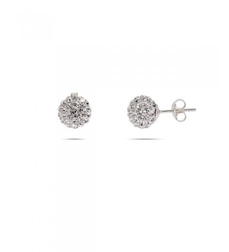 Sparkling Crystal Sterling Silver Earrings