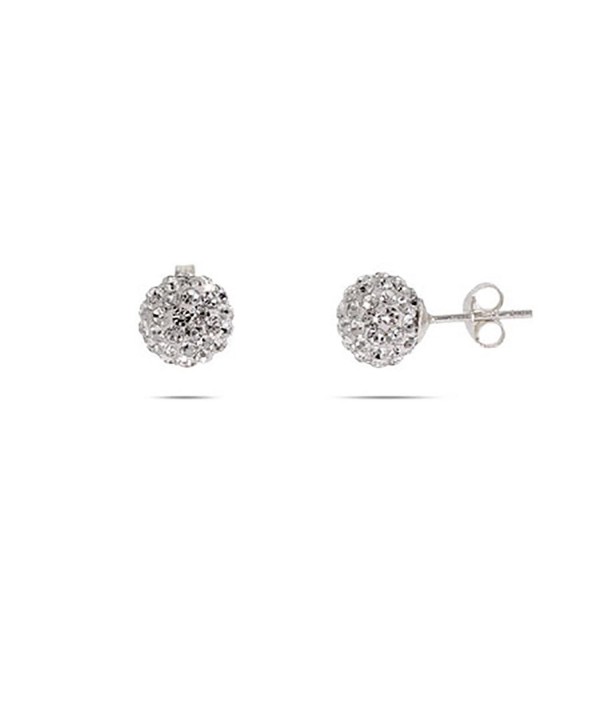 Sparkling Crystal Sterling Silver Earrings