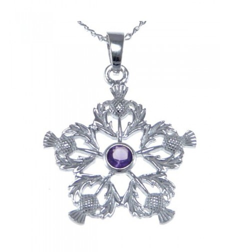 Sterling Silver Amethyst Thistles Pendant