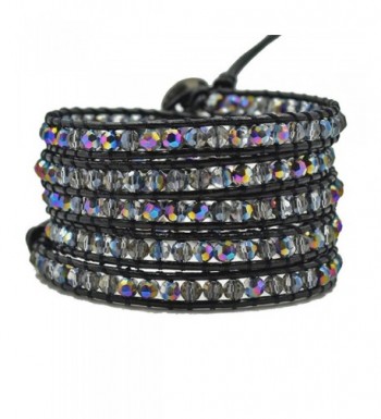 Multi layer Braided Leather Bracelet Multi color