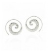 Unique Hammered Spiral Sterling Earrings