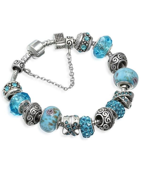 Charm Bracelet Crystal Murano Flower