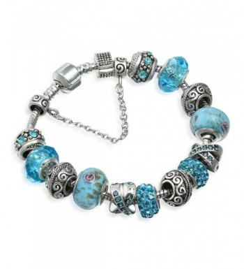 Charm Bracelet Crystal Murano Flower