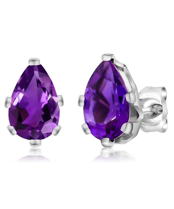 Amethyst Sterling Silver 6 Prong Earrings