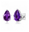 Amethyst Sterling Silver 6 Prong Earrings