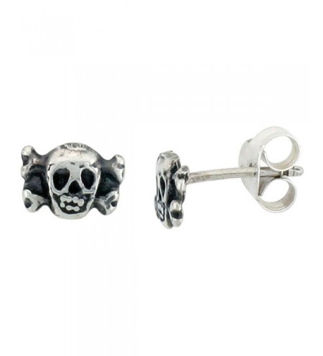 Tiny Sterling Silver Skull Earrings