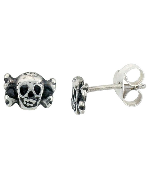 Tiny Sterling Silver Skull Earrings
