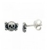 Tiny Sterling Silver Skull Earrings