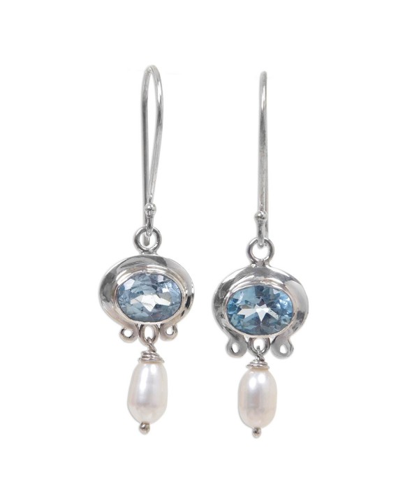 NOVICA Cultured Freshwater Earrings Sterling