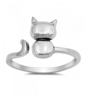 Open Kitten Animal Sterling Silver