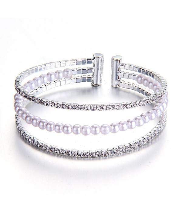 YUXI Crystal Bracelets Multilayer Bridemaids