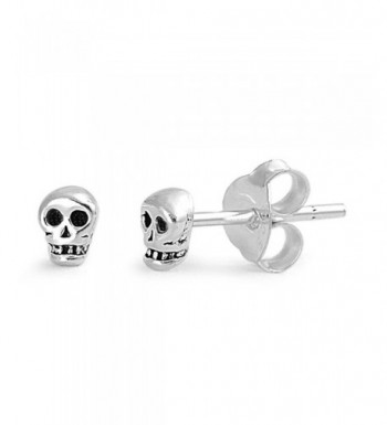 Sterling Silver Tiny Skull Earrings