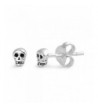 Sterling Silver Tiny Skull Earrings