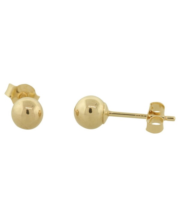 Yellow Gold Ball Earrings Millimeters