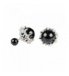 Sterling Two Tone double faced Simulated Earrings