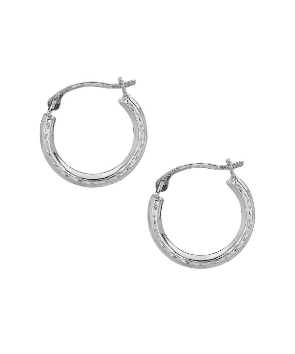 JewelStop White Tubular Round Earrings