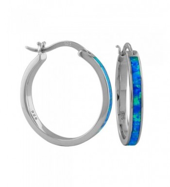 Sterling Silver Synthetic Blue Earrings