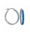 Sterling Silver Synthetic Blue Earrings