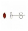 Sterling Silver Carnelian Earrings Navette