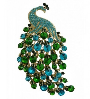 TTjewelry Nouveau Gorgeous Peacock Rhinestone