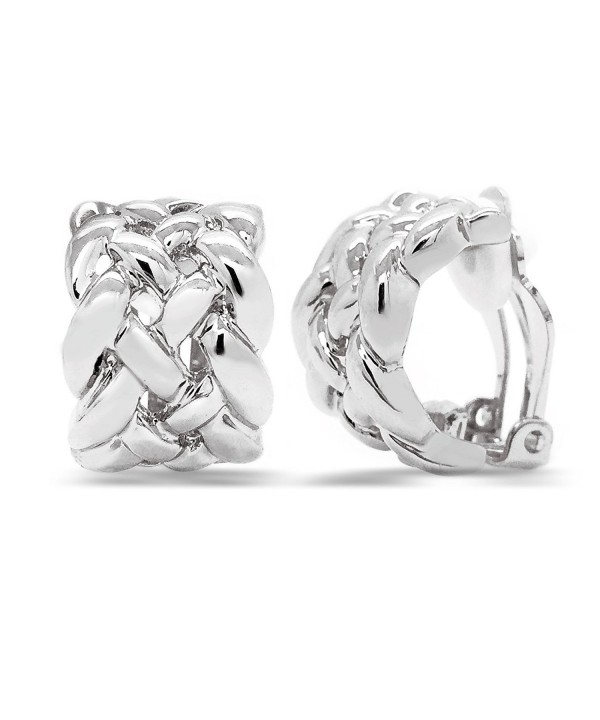 Vintage Earrings Braided Rhodium Fashion